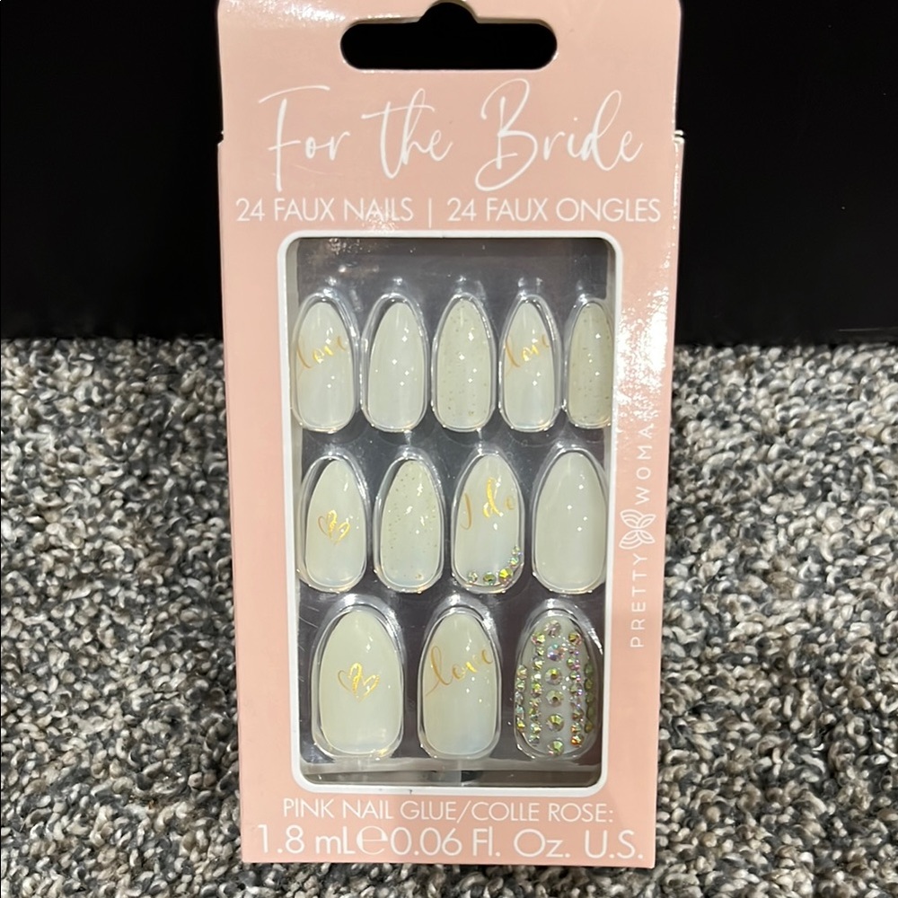 Faux Nails - Pink and Gold